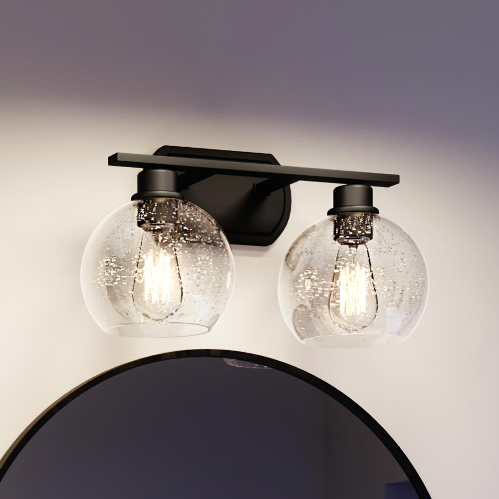 Matte Black Modern Farmhouse Vanity Lights / Farmhouse Style Bathroom